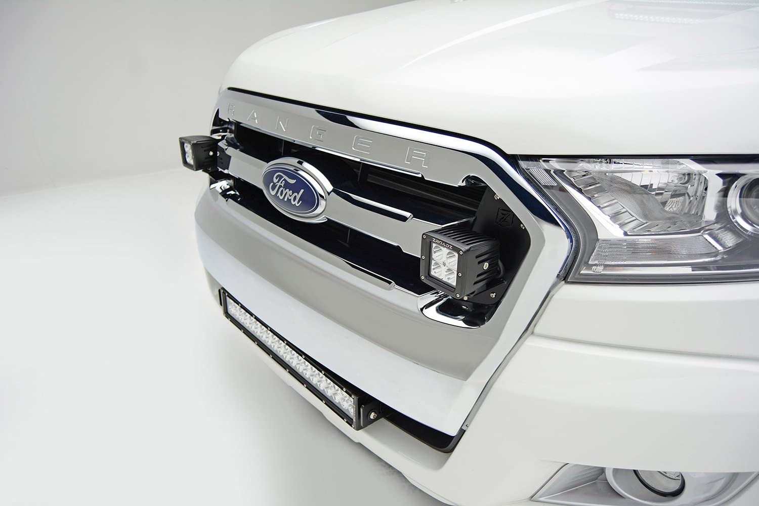ZROADZ OEM Grille LED Kit 2015-2018 Ford Ranger T6, Incl. (2) 3 Inch LED Pod Lights - PN #Z465761-KIT