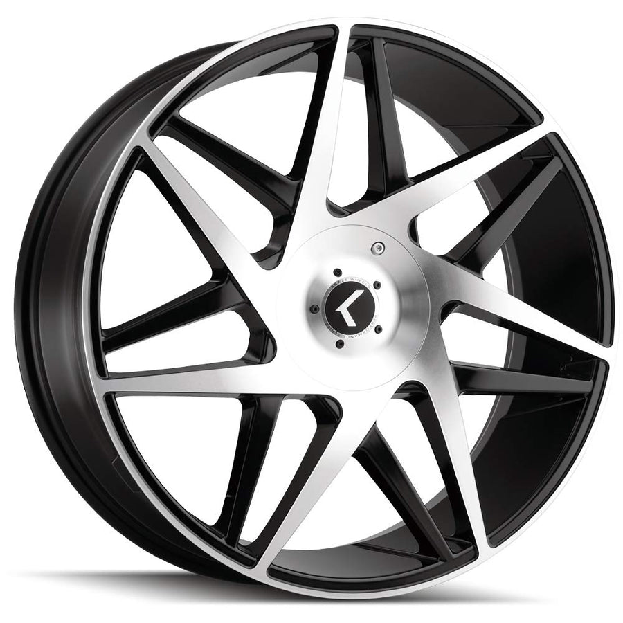 Black/Machined Face KRAZE PHASE Wheel with Aluminum (22 x 8.5 inches /5 x 5 mm, 38 mm Offset)
