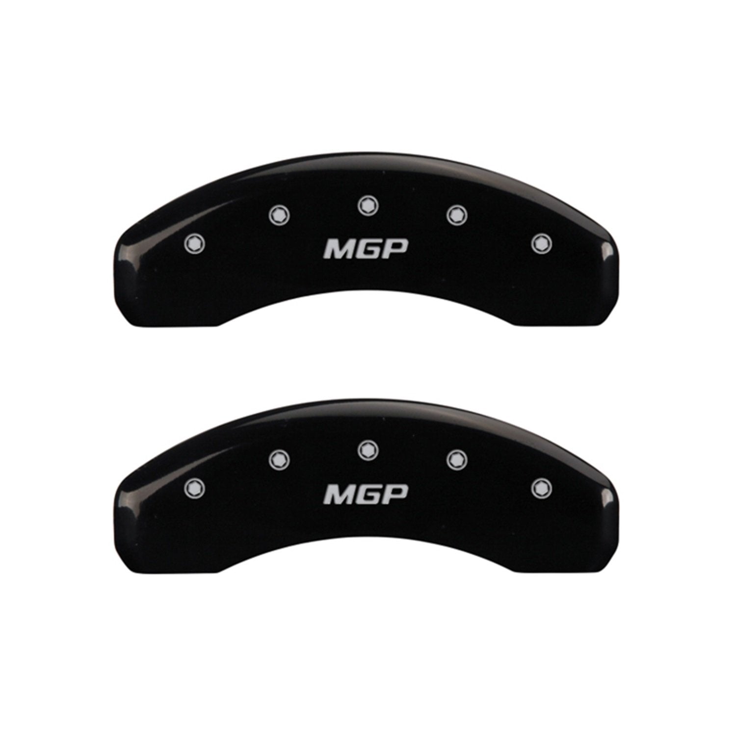 Black Brake Covers MGP Caliper Covers Engraved with Silver MGP (Set of 4) 10202SMGPBK