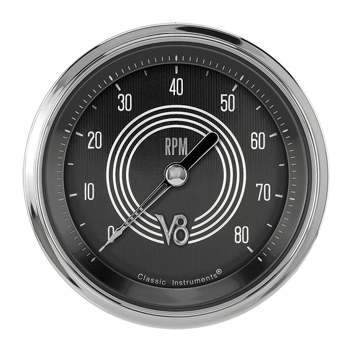V8 Speedster Classic Instruments V8SR80SHC 3 3/8" Tach 8000RPM