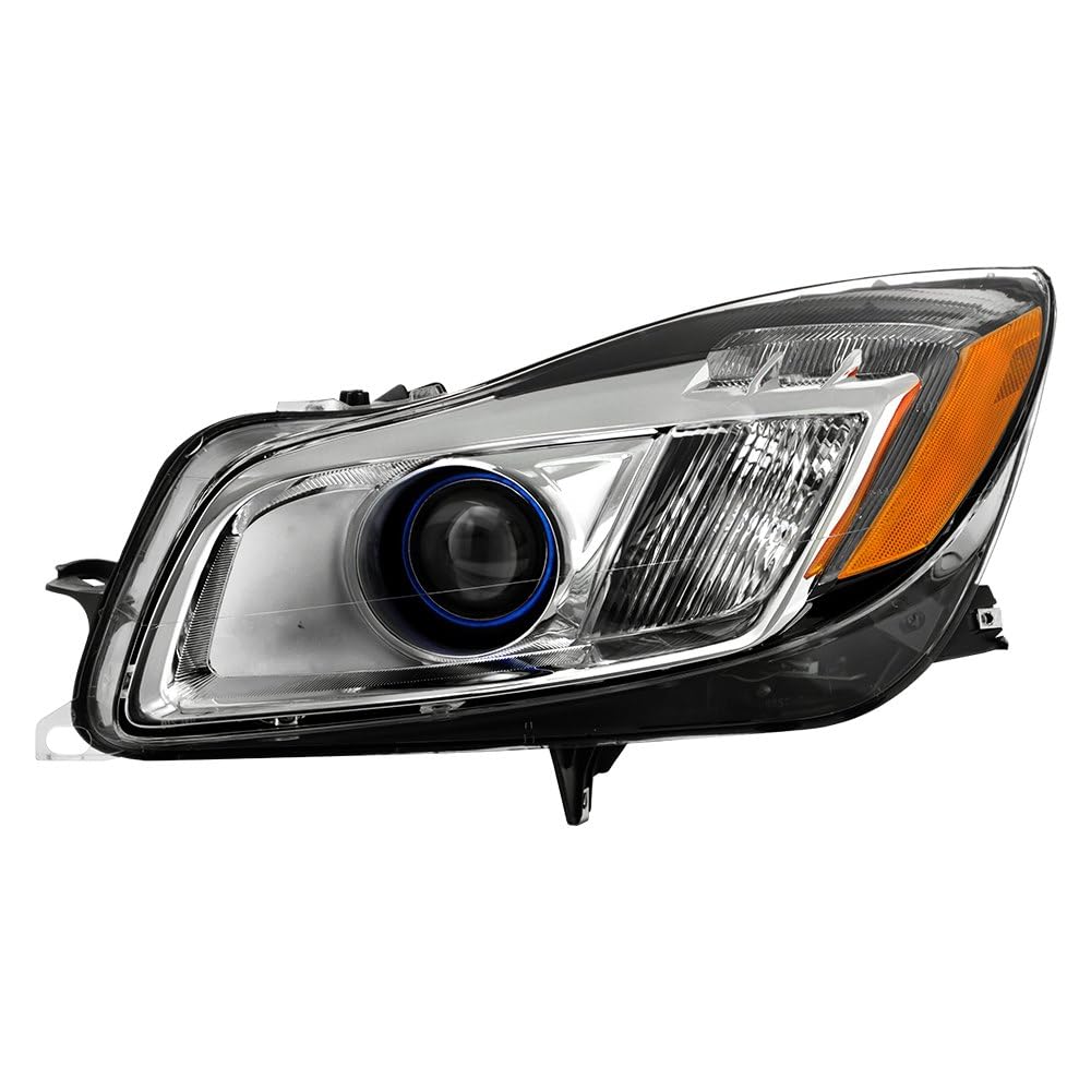 Buick Regal 11-13 Spyder (POE) HID w/LED DRL Blue Ring Projector Headlights - Low Beam-D1S(Not Included) ; High Beam-D1S(Not Included) ; Signal-PY21W(Included) - OE Left
