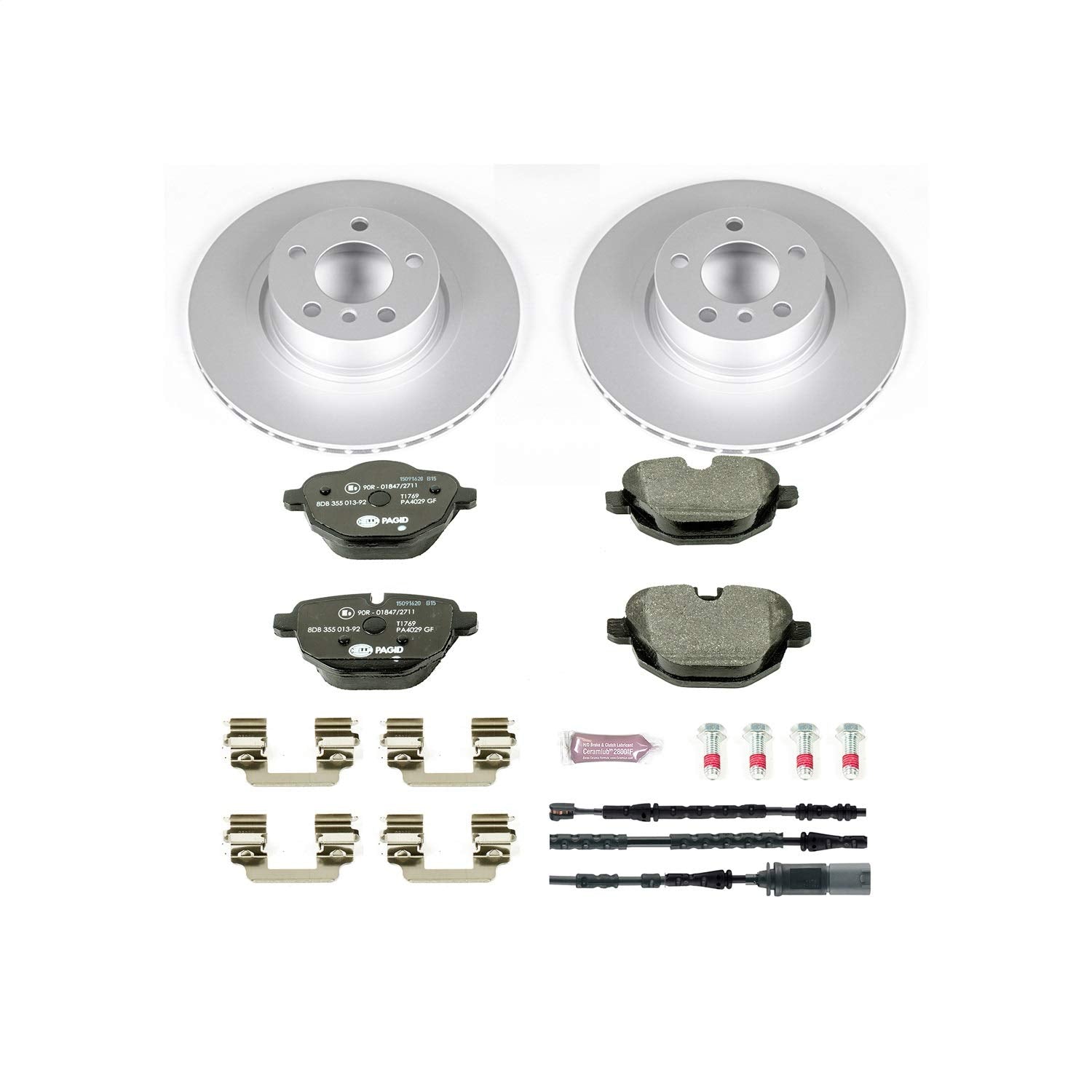 Rear Power Stop ESK6040 Euro-Stop Brake Kit and 1 Rear Sensor Wire For BMW X3 2011-2017, BMW X4 2015-2018 [Model Specific]