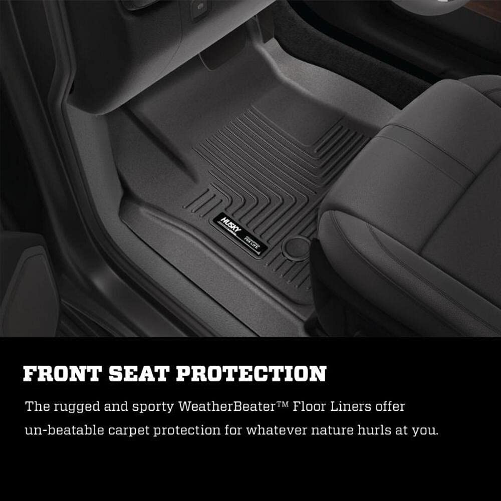 Husky 19231 Liners WeatherBeater Floor Black 1 pc. Rear Includes Coverage Underneath 2nd Row Seat WeatherBeater Floor Liner