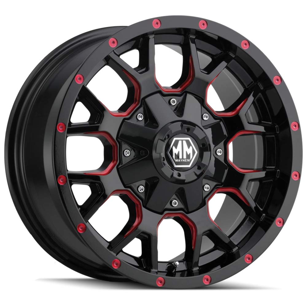 Warrior 8015 Mayhem 8015-7952BTR Black W/Prism Red 17X9 5-127/5-139.7 -12mm 87mm