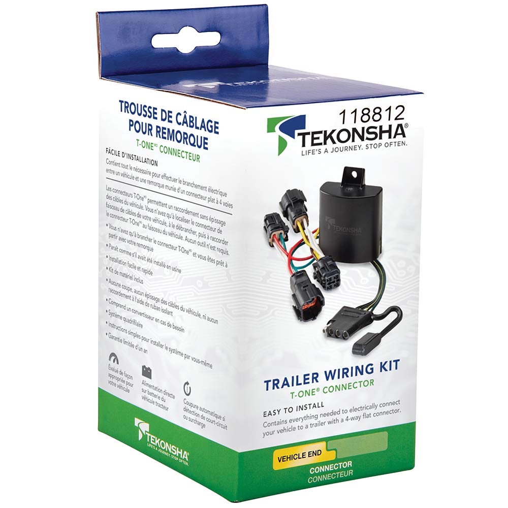 T-One® T-Connector Harness, Tekonsha 4-Way Flat, Compatible with Select Hyundai Tucson