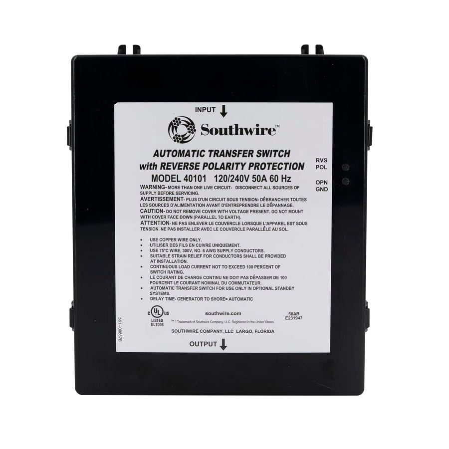 Reverse Polarity 50A Low Cost Transfer Switch