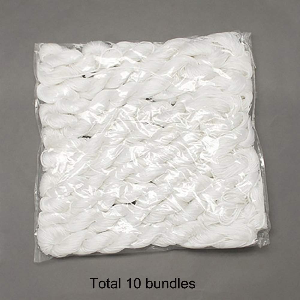10 Bundles JEWELEADER About 260 Yard Nylon Jewelry Thread Cord 1mm Shiny Silky Rattail Cord Chinese Knotting Beading Cord for DIY Jewellery Making Macrame Kumihimo Shamballa Friendship Bracelet - Snow