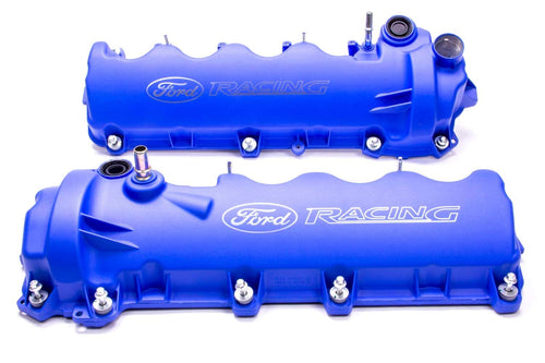 3-Valve Camshaft Cover Ford Racing M-6582-FR3VBL Blue Powder Coated with Logo for 4.6L Engine