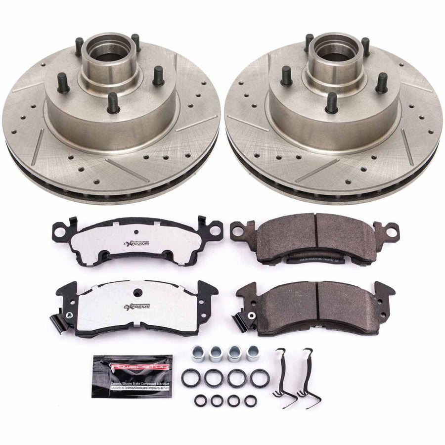 Power Stop K2908-26 Z26 Street Warrior Brake Pad and Rotor Kit For Elec, LeSabre, Camaro, Caprice, Impala, N, Olds 98, Olds Delta 88, Bonneville, Catalina, Firebird, Pho [Model Specific]