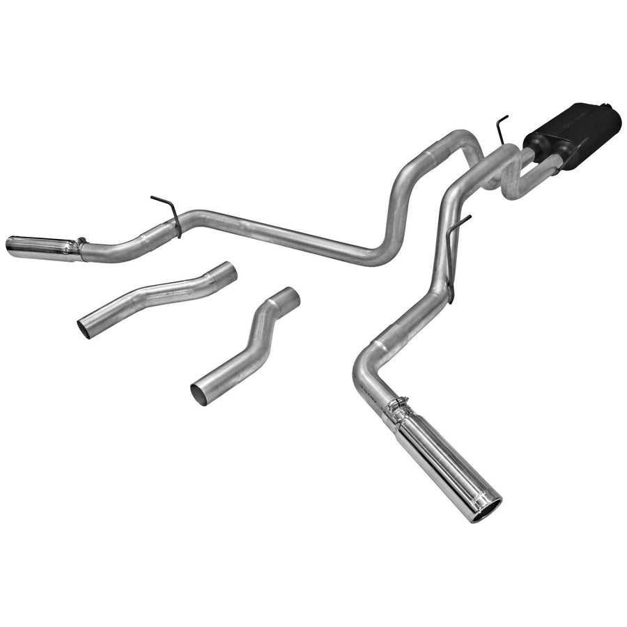 American Thunder Flowmaster 17476 Cat-Back Exhaust Kit Dual 2.5 Inch Aluminized Steel 3 Inch Polished 304 Stainless Steel Tips Compatible with 2002-2005 Dodge Ram 1500 4.7L 5.9L 2/4WD All Wheelbases