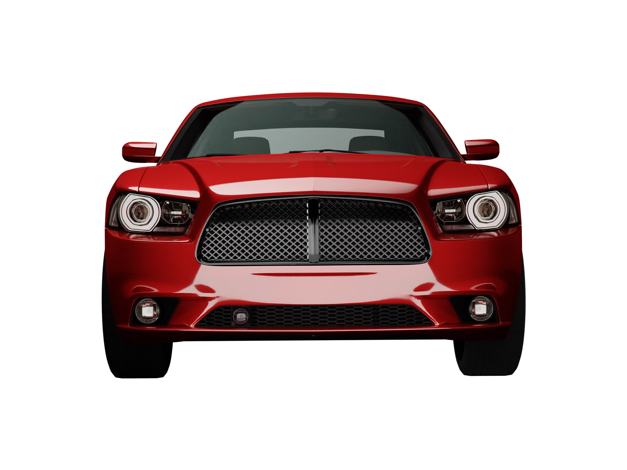 7147676 Armordillo USA Mesh Front Hood Grille - Gloss Black Fits 2011-2012 Dodge Charger