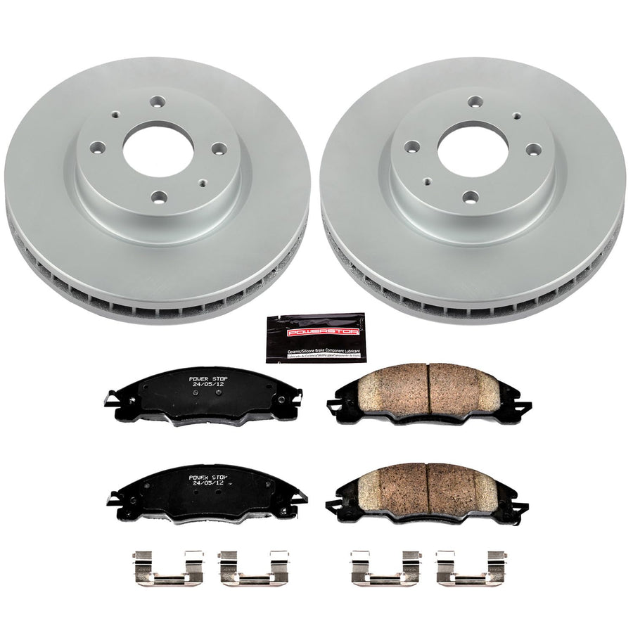 Power Stop CRK4726 Brake Rotor & Coated Ceramic Brake Pads- front For Ford Focus 2008-2011 [Model Specific]