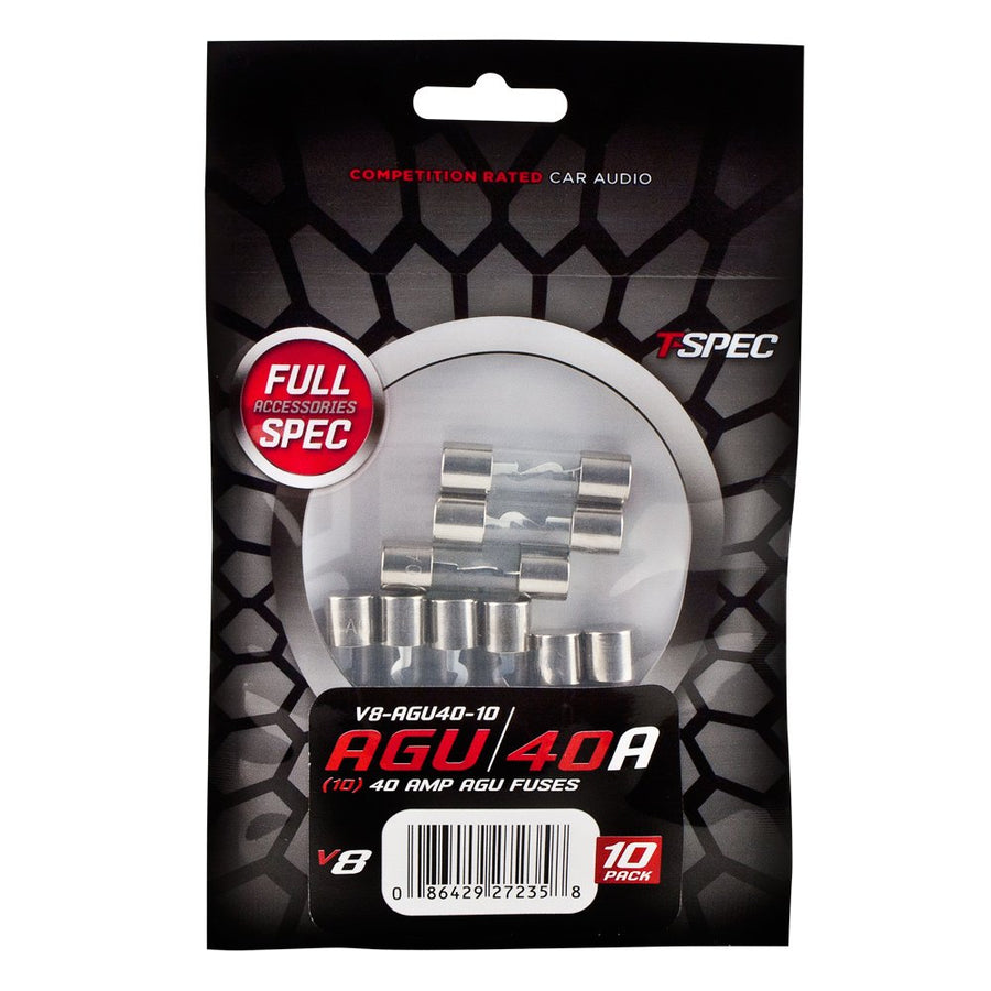 V8-AGU40-10 T-Spec V8 Series Nickel Plated AGU Fuses, 10 Pack