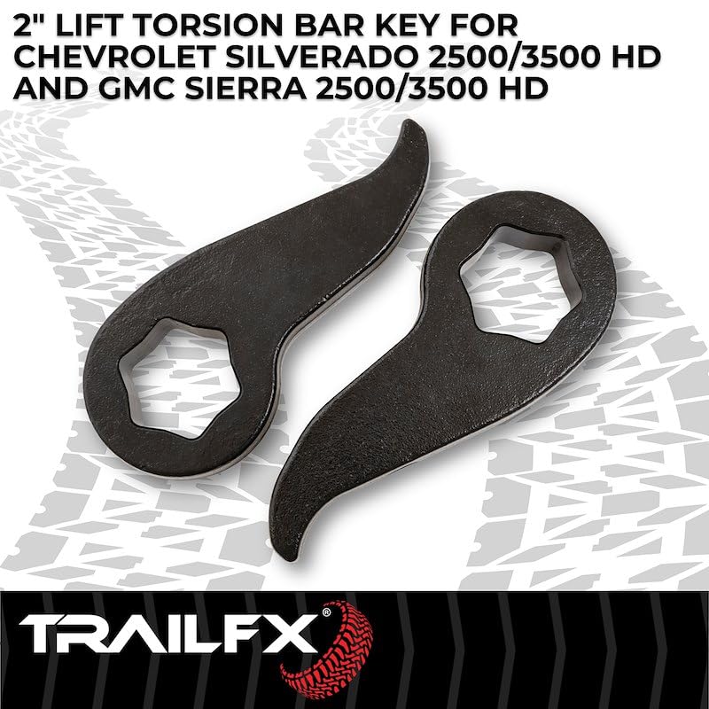 Trail FX Suspension Leveling Kit G22LL3, 2 Inch Lift, Torsion Key, Forged Steel, With Spacers/Shock Spacers And Installation Hardware, Fits 2020-2024 Chevrolet/GMC Silverado 2500 HD/ 3500 HD