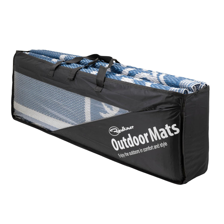 Patio Mat Bag FAULKNER 48829S, For Faulkner Brand Mats, 14 Inch Height x 37-3/4 Inch Width x 7 Inch Deep, Black, Nylon, Water Resistant, With Velcro Strap, Zip Closure