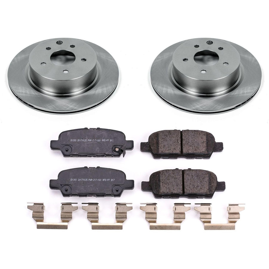 Power Stop KOE8062 Replacement Rear Stock Brake Kit For INFINITI EX35, INFINITI E, INFINITI, INFINITI QX50, Nissan 370Z, Nissan Maxima, Niss [Model Specific]
