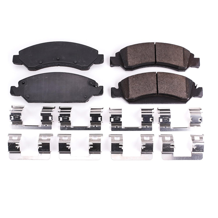 Power Stop Front Brake Kit For Chevrolet Avalanche 2008 |Silverado 1500 2008 |Tahoe 2008-20 |GMC Sierra 1500 2008 |Yukon 2008-16 - Brake Pads Ceramic With Installation Hardware, 17-1367