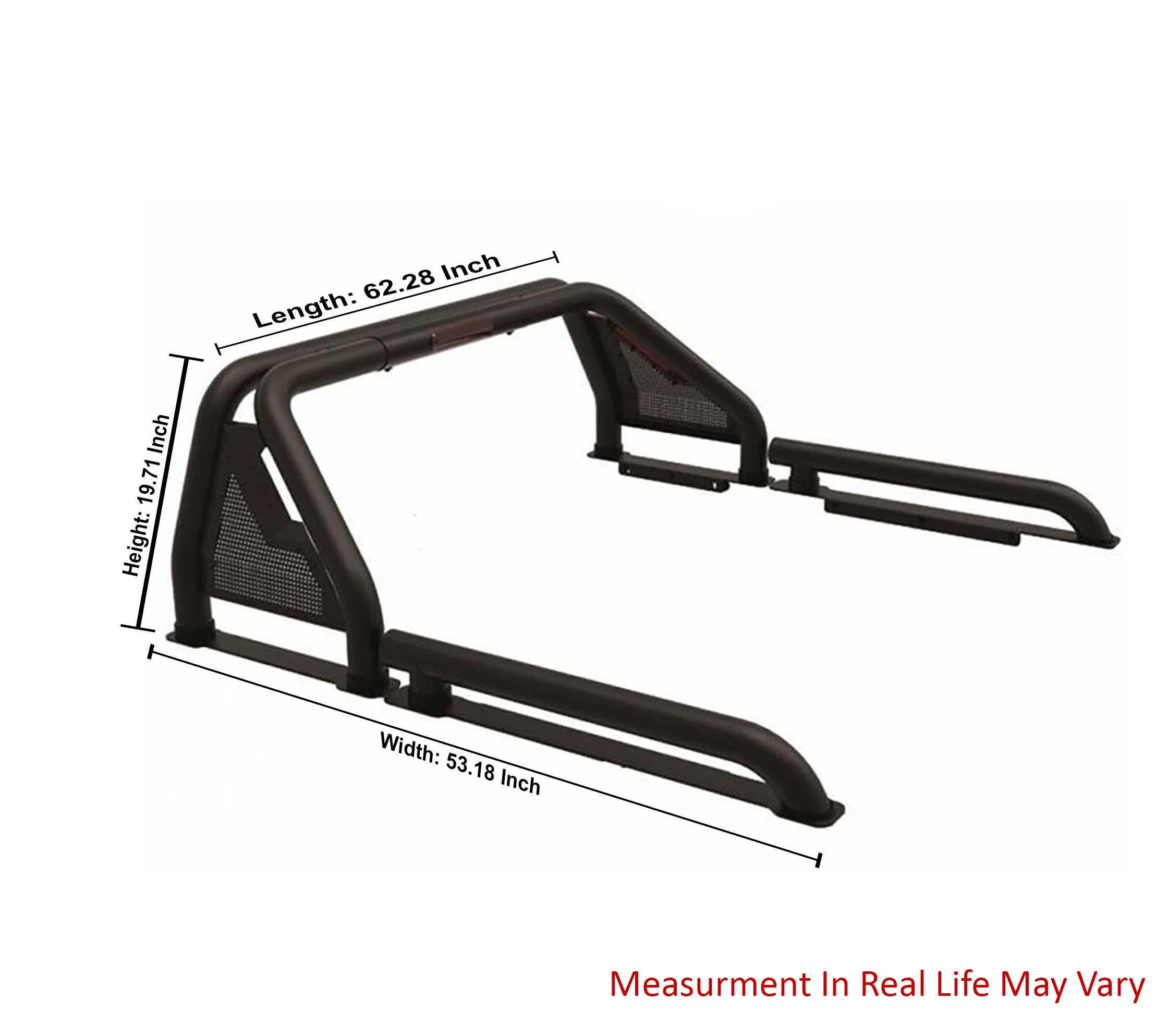 Gladiator Roll Bar Black Horse incl. Pair of 7.0" Dia. LED Lights w/Black Trim Rings Modular Compatible with 2019-2022 Ford Ranger-GLRB-07B-PLB