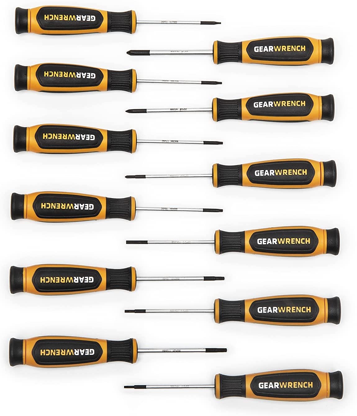 12 Pc. GEARWRENCH Phillips/Slotted/Torx Mini Dual Material Screwdriver Set - 80057H