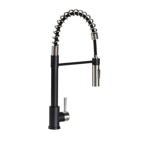 Lippert Coiled Pull-Down Kitchen Faucet Flow Max™ - Black/Stainless Steel