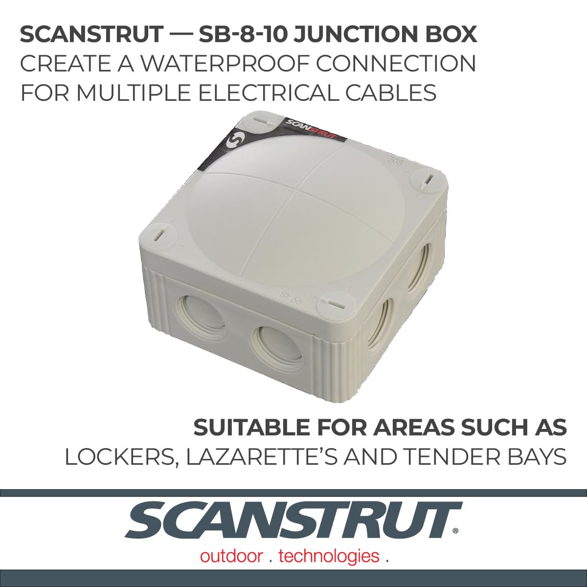Waterproof Electrical Junction Box SB-8-10 - Scanstrut 10-Way