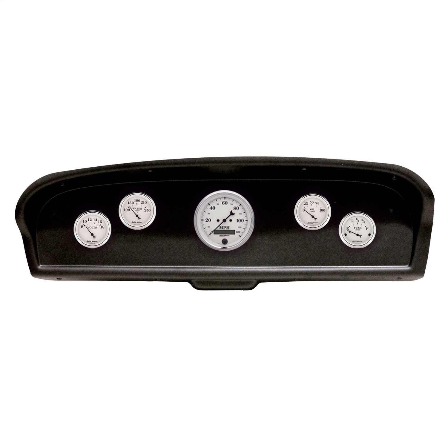 AutoMeter Dash Kit Direct Fit, (3 3/8" X1, 2 1/16" X4), Ford Truck 61-66, Old-TYME White (2105-08)