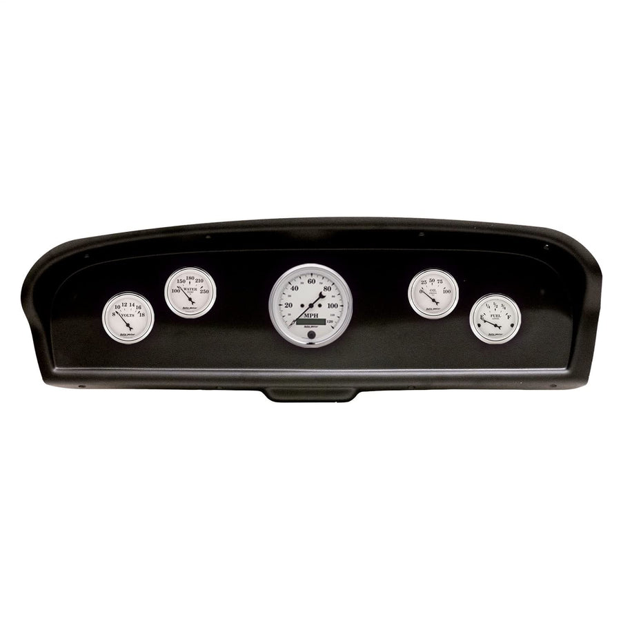 AutoMeter Dash Kit Direct Fit, (3 3/8" X1, 2 1/16" X4), Ford Truck 61-66, Old-TYME White (2105-08)