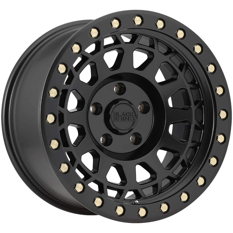PRIMM Black Rhino Hard Alloys 17X9, 5X5.0, 4.29, -18mm MATTE BLACK W/ BRASS BOLTS - 1790PRM-85127M71