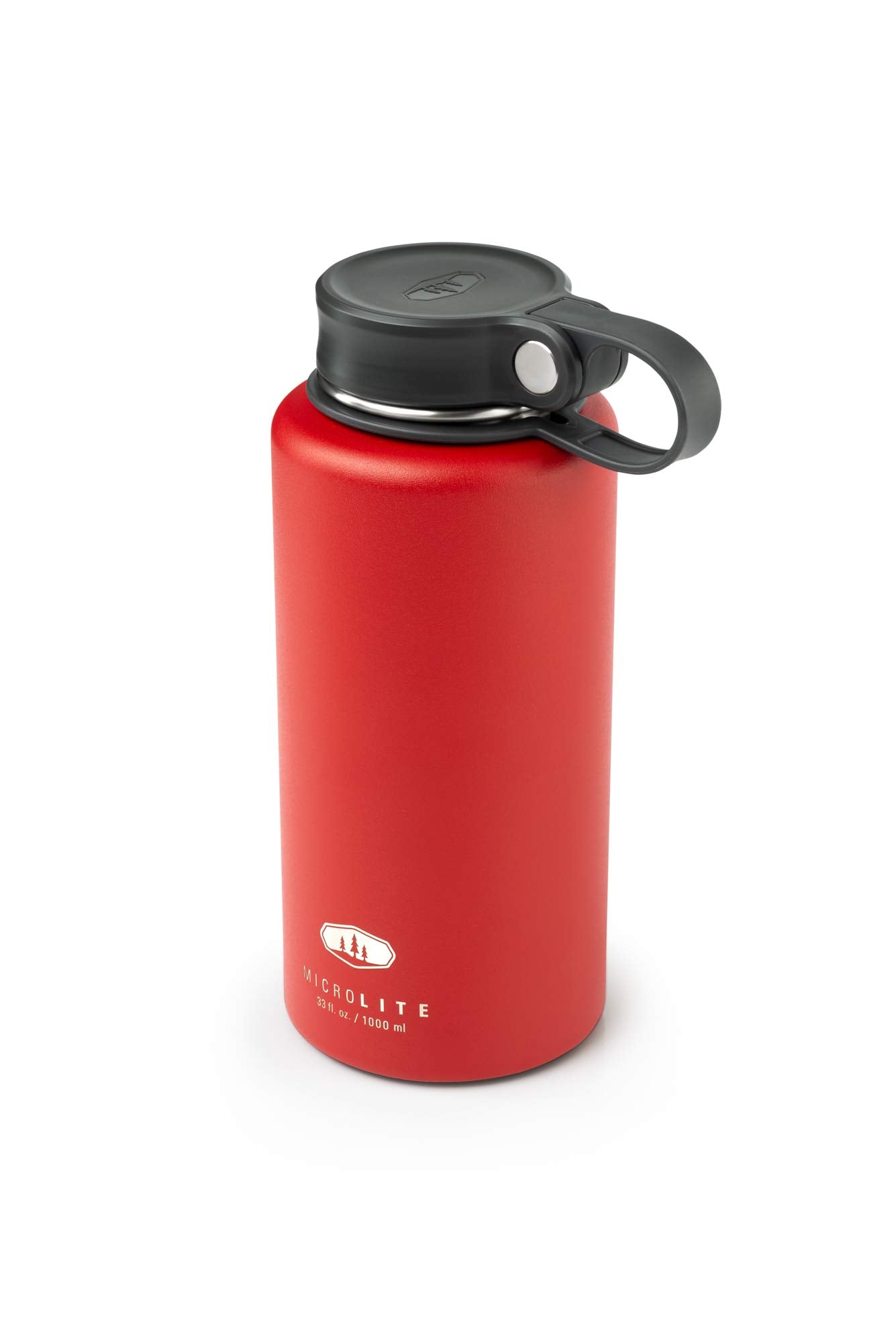 Microlite 1000 Twist GSI Outdoors 33 fl.oz. Vacuum Insulated Stainless Steel Water Bottle, Haute Red