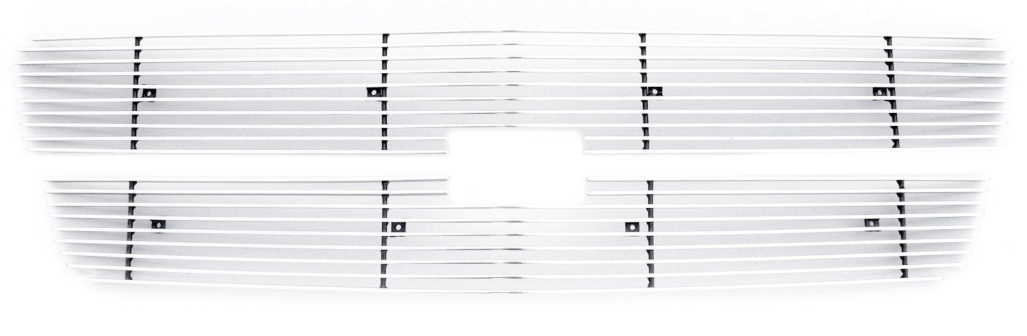 Horizontal T-Rex 21100 Aluminum Polished Finish Billet Grille Insert and Overlay for Chevrolet Silverado