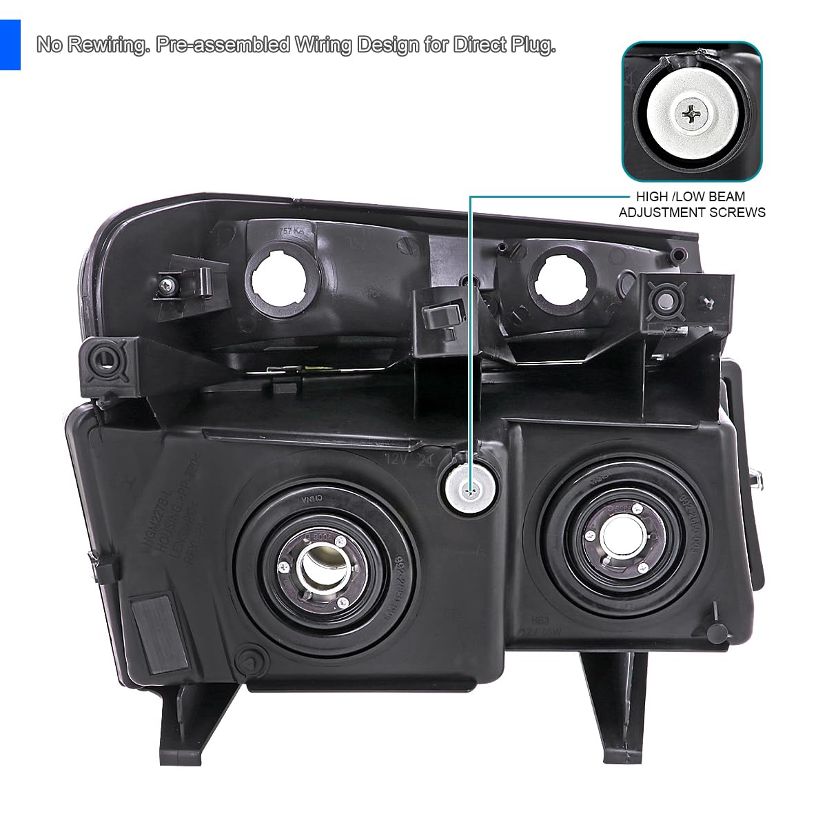 Black Smoke Headlights SPEC-D TUNING Compatible with 2004-2012 Chevy Colorado, GMC Canyon, 2006-2008 ISUZU I-Series Left + Right Assembly