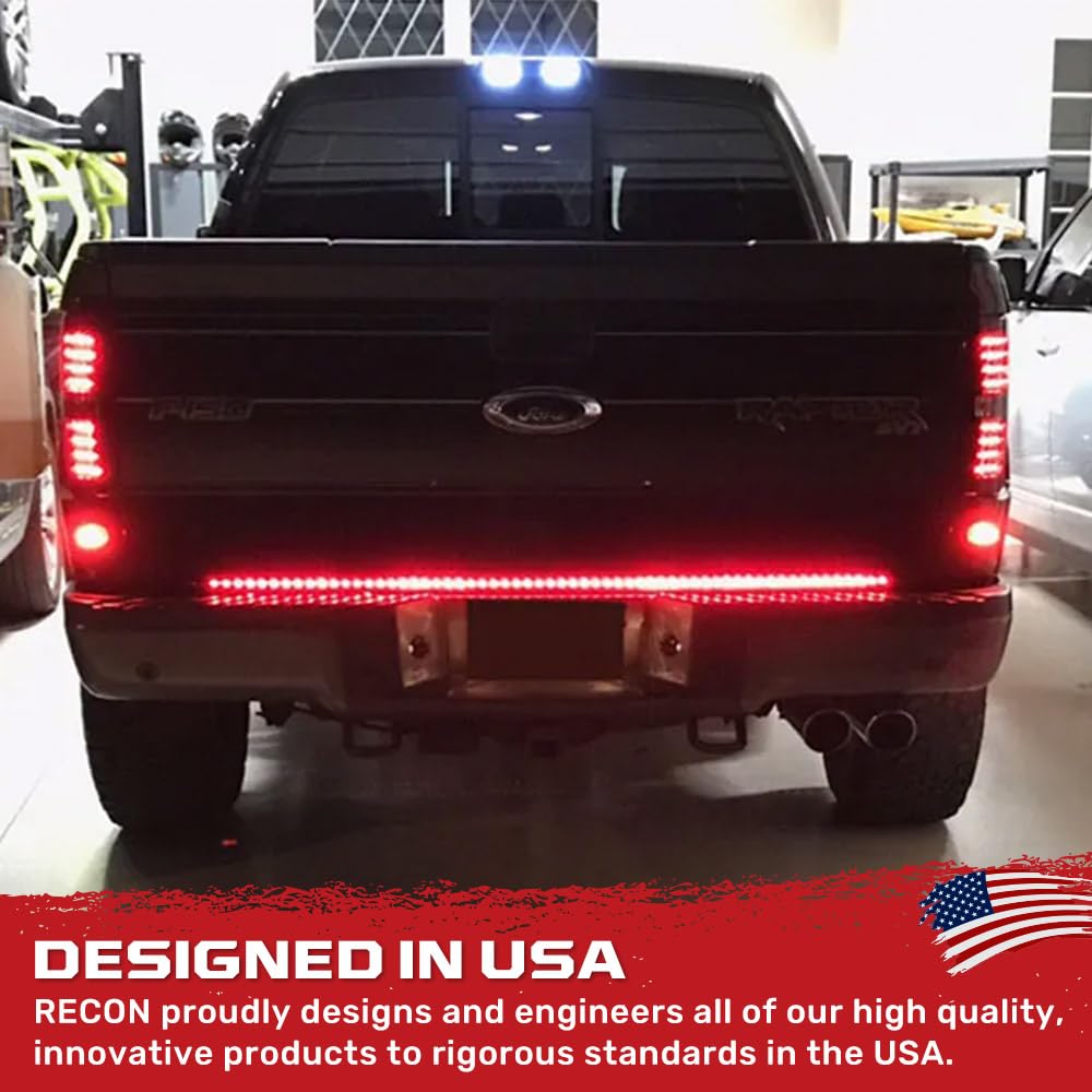 60" RECON Original Line Of Fire Hyperlite Ultra Bright Red LED Tailgate Light Bar Universal Fit (Running Lights, Turn Signals, Brakes)