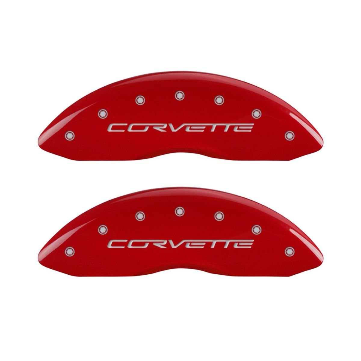 Brake Caliper Covers MGP - 2005-2013 Chevrolet Corvette - Front and Rear Set - Corvette Logo – Red