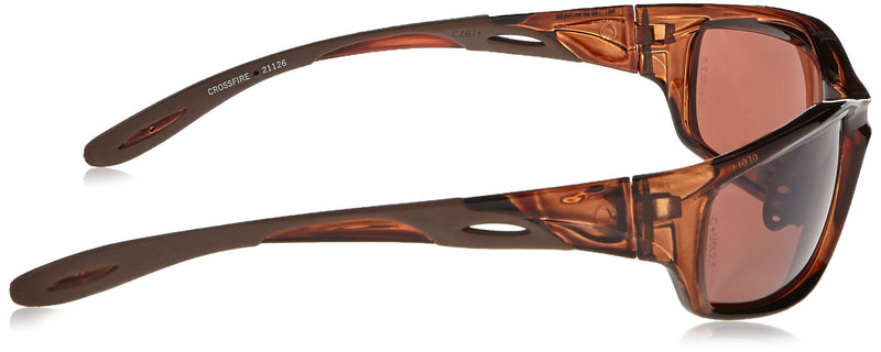 Infinity Crossfire 21126 Premium Safety Glasses, HD Brown Polarized Lens - Crystal Brown Frame, Regular