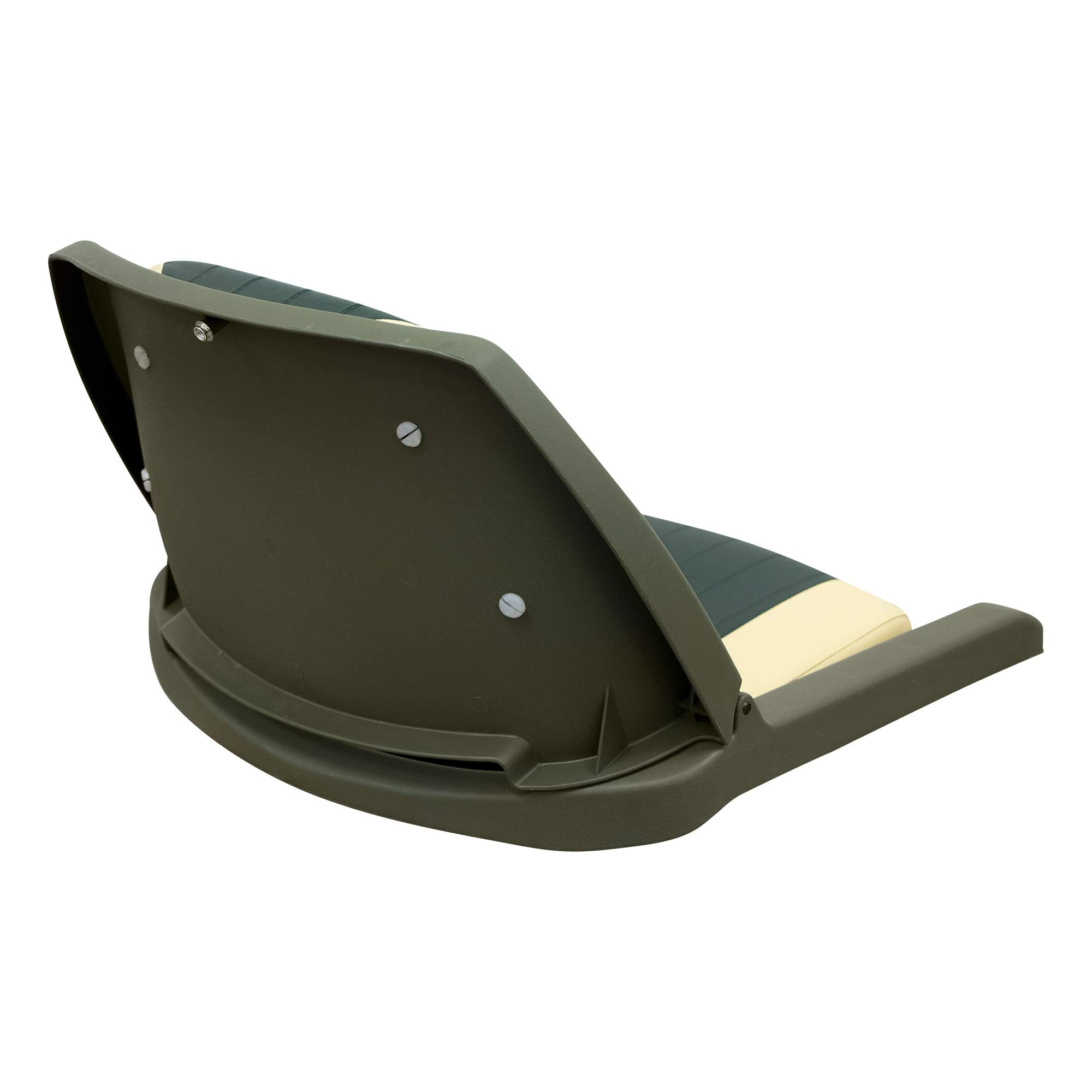 Molded Fishing Boat Seat Wise 8WD139LS-011 with Marine Grade Cushion Pads, Green Shell, Green/Sand Cushion