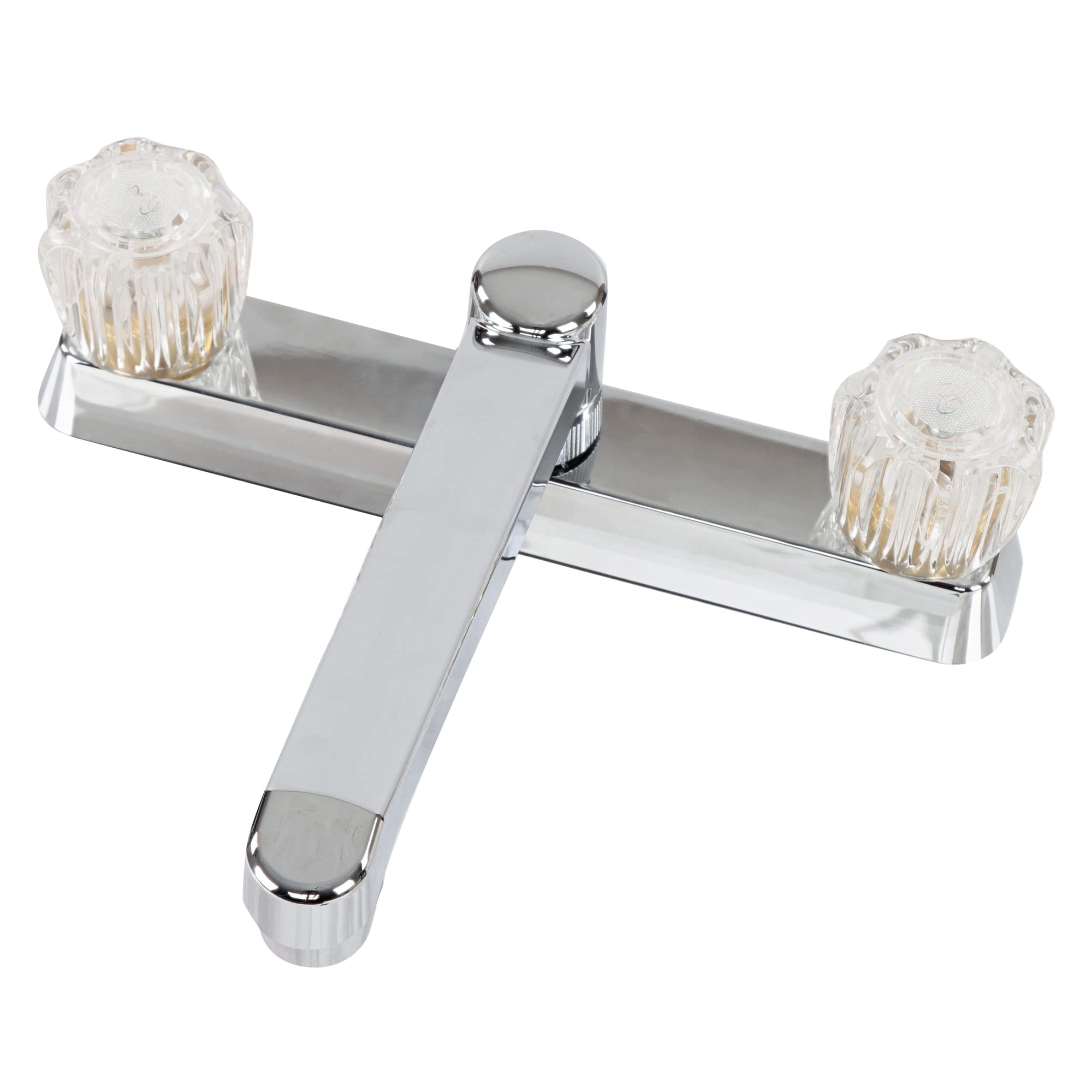 RV Kitchen Faucet Empire Faucets - Chrome Centerset Swivel Kitchen Spout with Dual Crystal Handles for Petite Kitchens