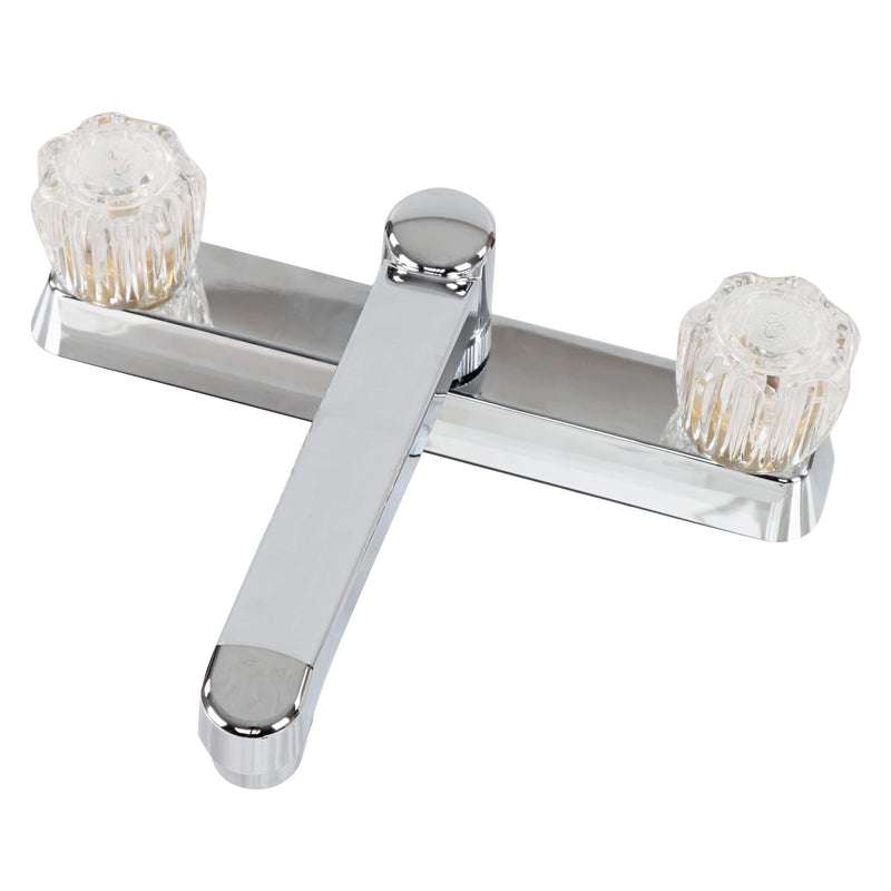 RV Kitchen Faucet Empire Faucets - Chrome Centerset Swivel Kitchen Spout with Dual Crystal Handles for Petite Kitchens