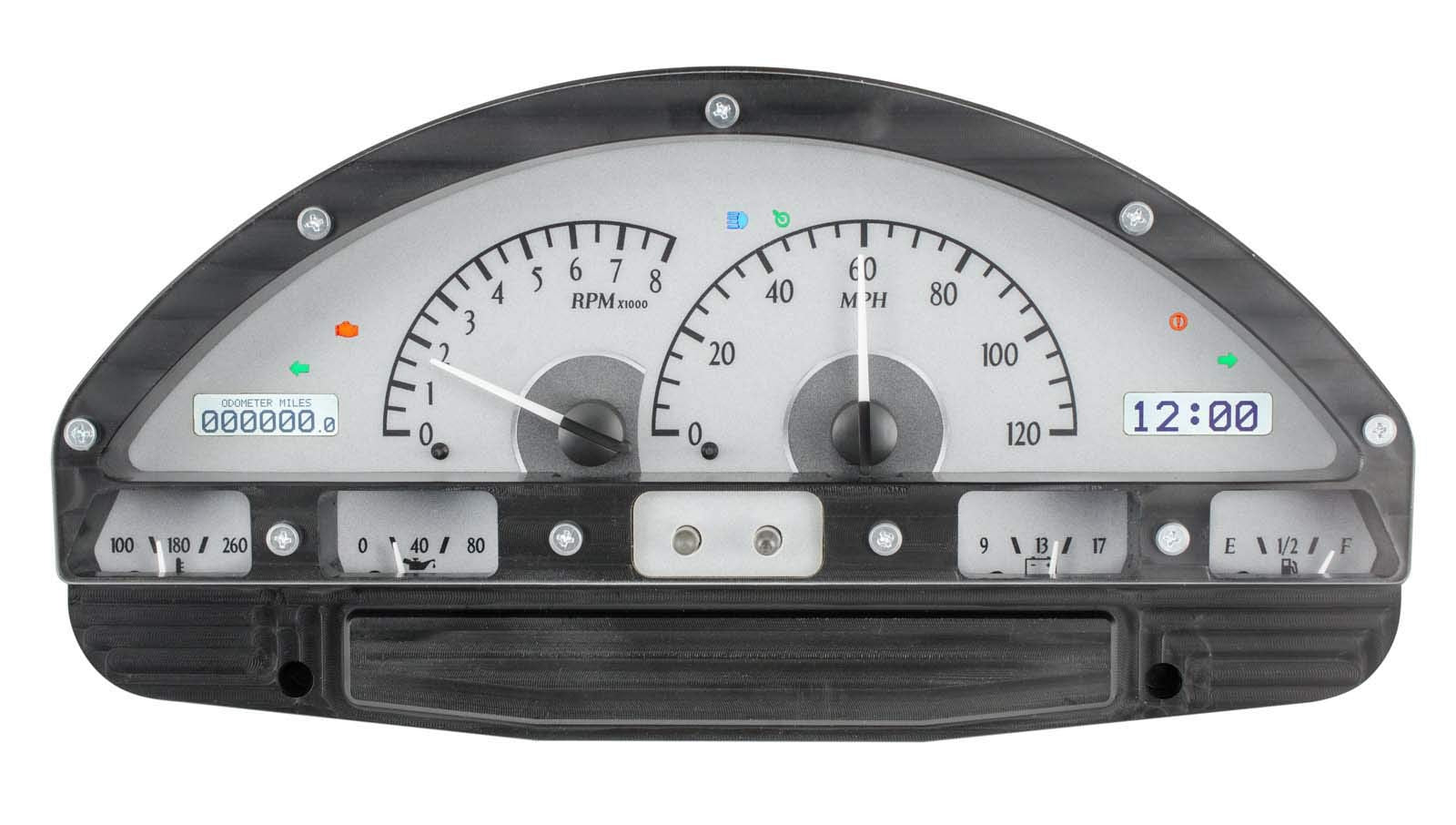 Dakota Digital VHX-56F-PU-S-W Analog Dash Gauge System Compatible with 1956 Ford Pickup Truck Silver Alloy White