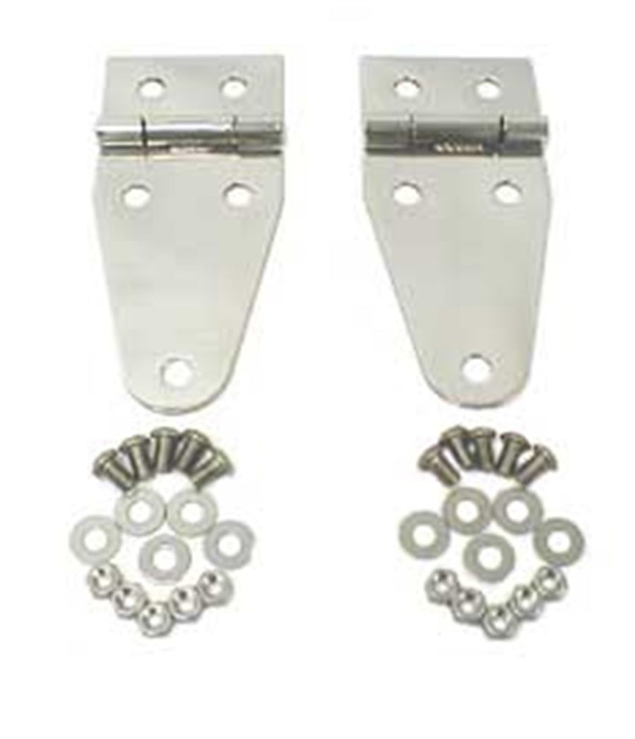 Hood Hinge Kit Rugged Ridge for Jeep CJ/Wrangler YJ | Stainless Steel, Stainless | 11111.01 | Fits 1976-1986 Jeep CJ; 1987-1995 Jeep Wrangler YJ