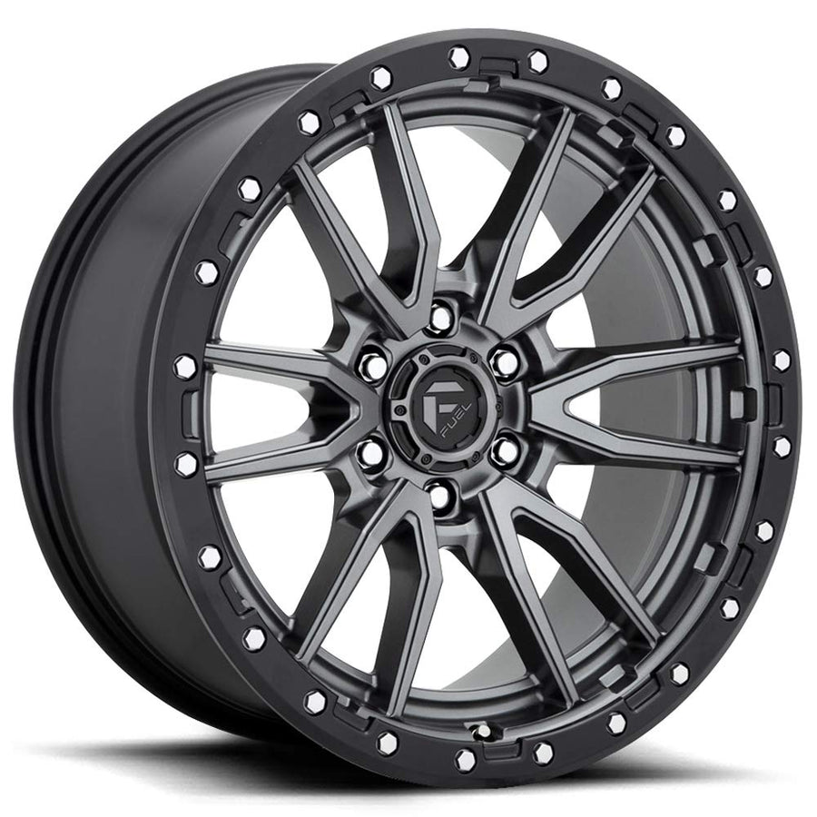 Gun Metal Fuel Offroad D680 REBEL Wheel with Black (22 x 10. inches /6 x 139 mm, -13 mm Offset)