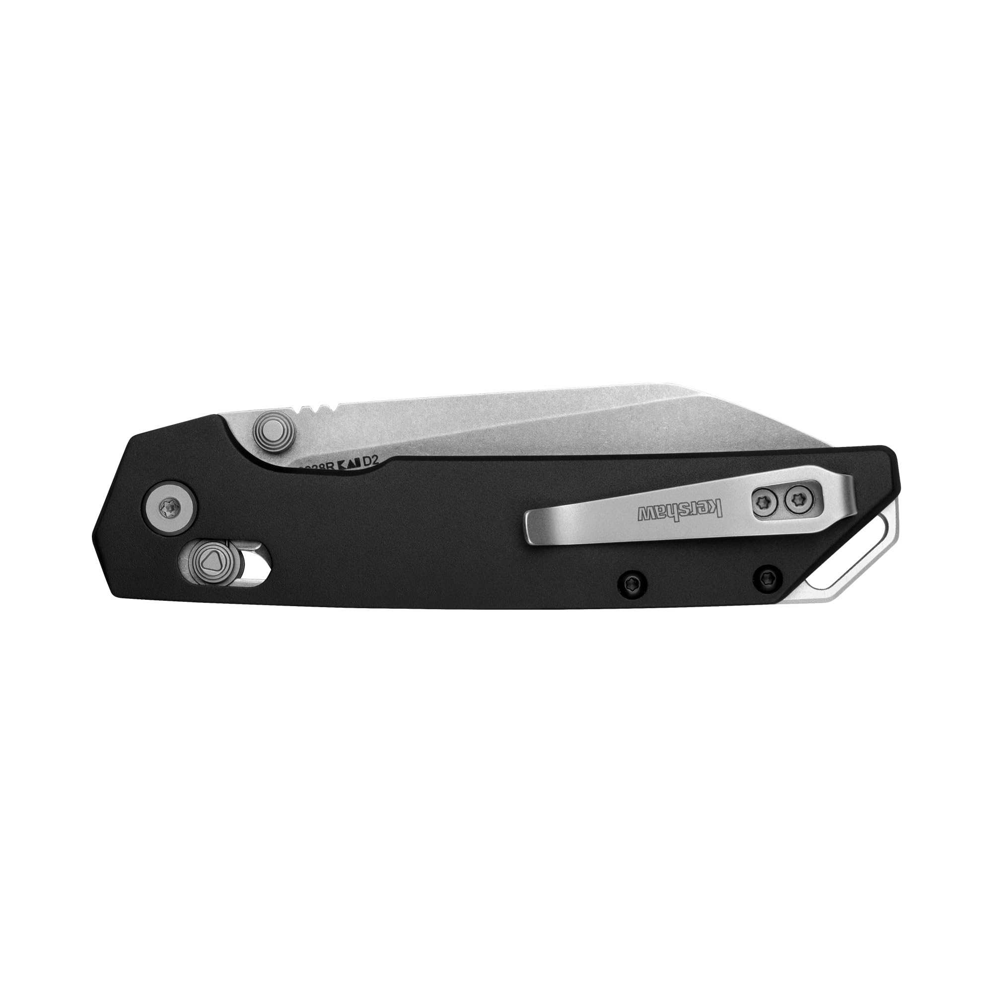 Kershaw Reverse Tanto Iridium Folding Pocket Knife, Sleek 3.4 inch D2 Steel Blade, DuraLock Locking Mechanism, Aluminum Handle, Designed in the USA