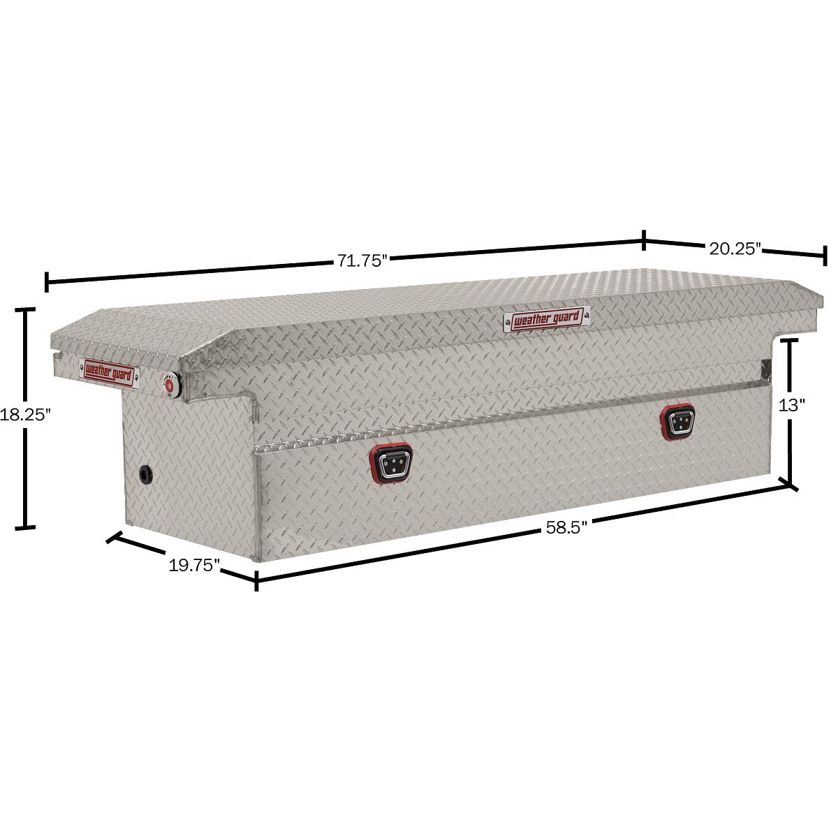 Weather Guard Saddle Truck Box Model 121-0-04, Aluminum, For Full Size Trucks, Low Profile, Clear, 11.0 cu ft capacity