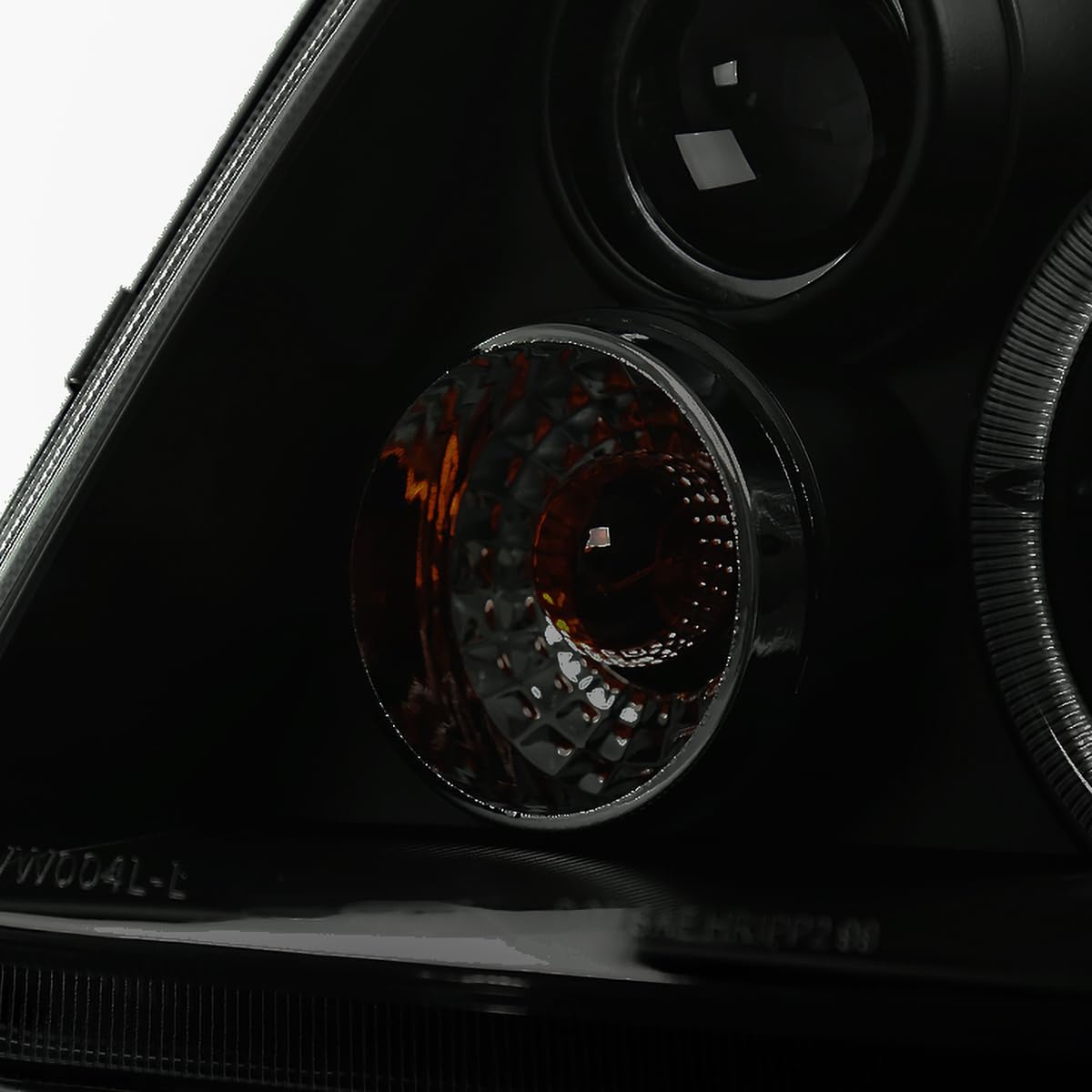 Glossy Black SPEC-D TUNING R8 Style Projector Headlights w/Fog Lamps Compatible with 1999-2005 VW Jetta/Bora Mk4, Left + Right Pair Headlamps Assembly