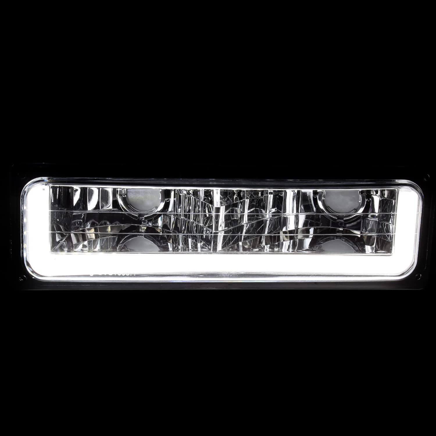 Chrome LED Bumper Lights SPEC-D TUNING Signal Lamps Compatible with 1988-1999 GMC C/K Chevy C10 1500 2500