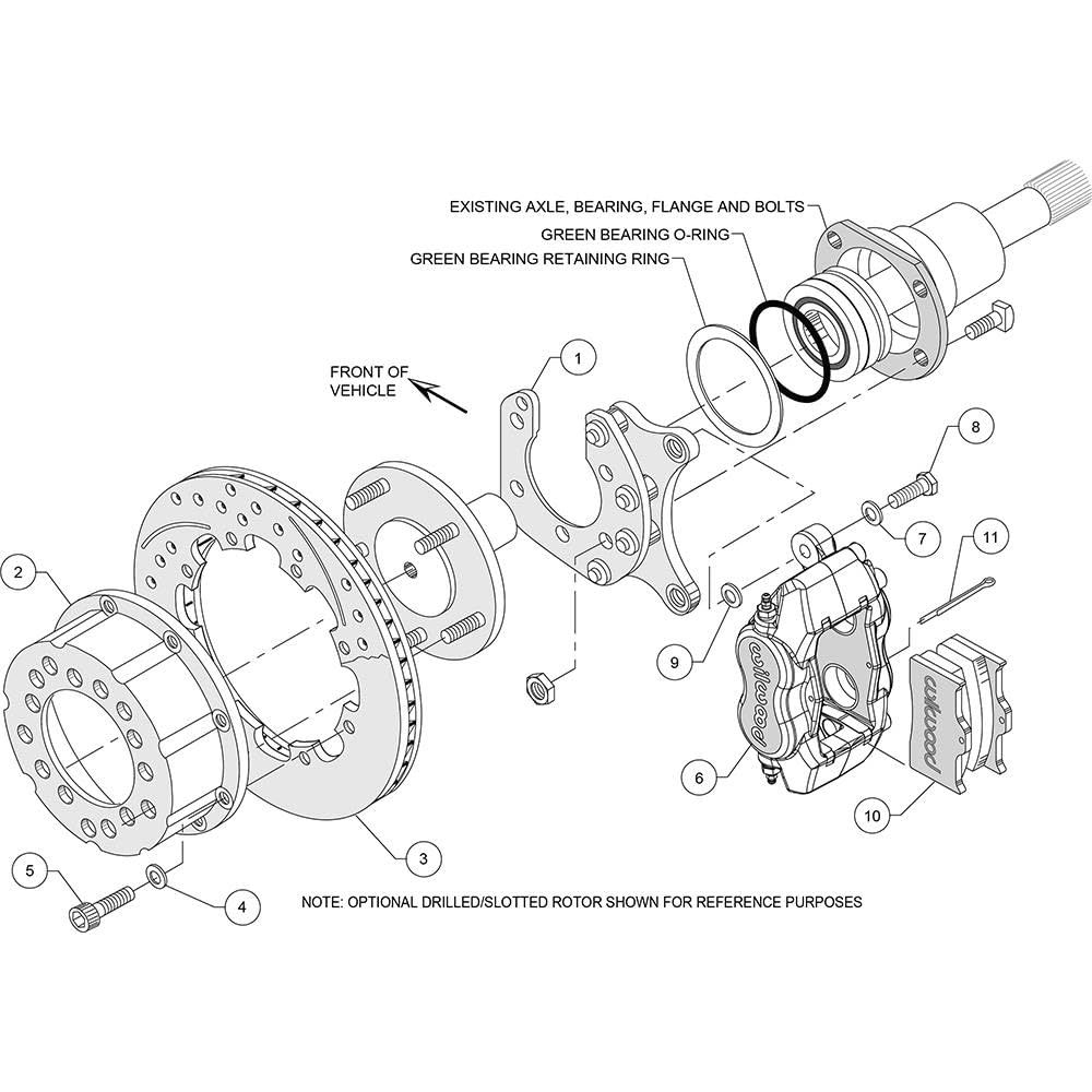 P/S FDLI Rear Kit, Drilled, Red