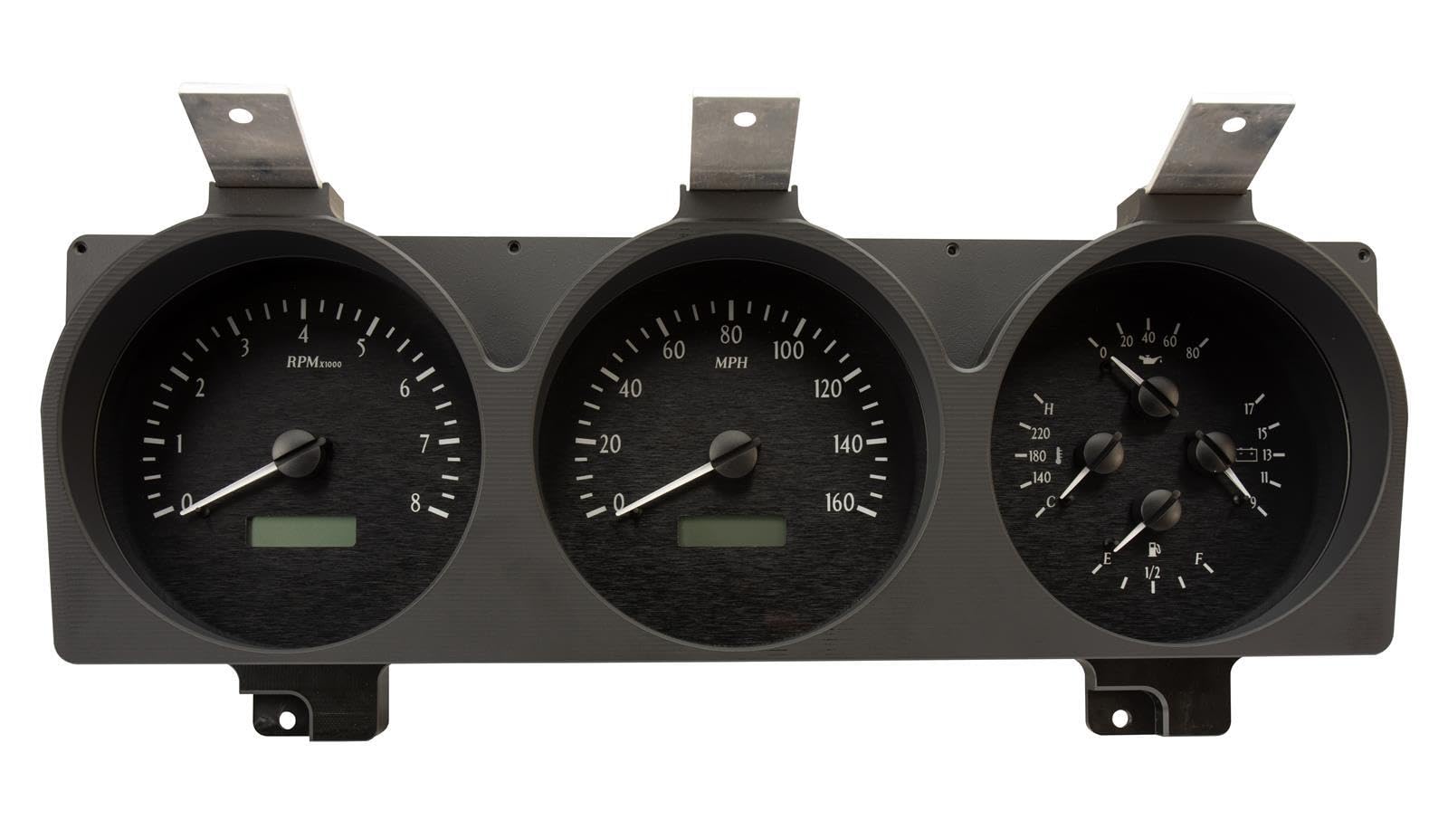 Dakota Digital VHX-81D-PU-K-W Gauge System Analog Dash Compatible with 1981-93 Dodge Full-Size Truck and Ramchargers, Black Alloy Style, White Backlighting