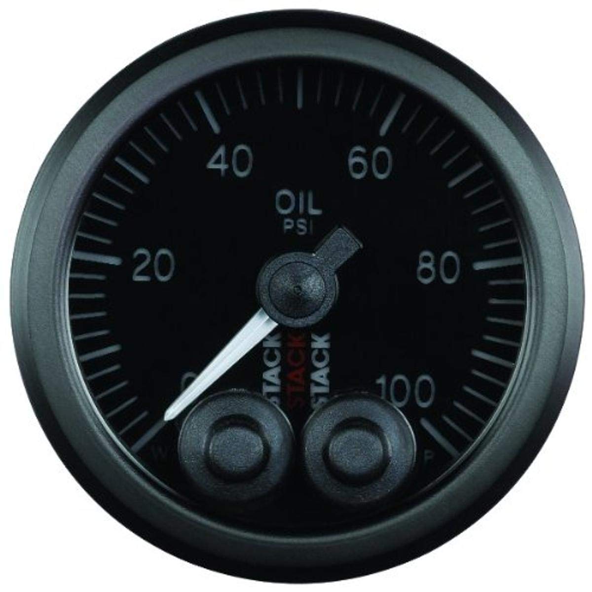 52mm STACK ST3502 Pro-Control Black 1/8" NPTF Male 0-100 PSI Oil Pressure Gauge