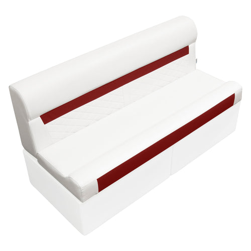 DLX106-1906 Wise DLX Series 55" Pontoon Bench Cushion Set - White/Crimson Red