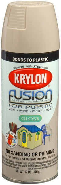 Krylon Fusion For Plastic K02323007 Spray Paint, River Rock, 12 Ounce