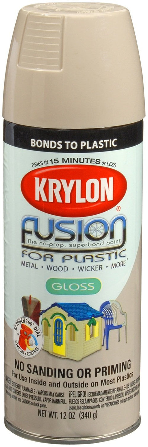 Krylon Fusion For Plastic K02323007 Spray Paint, River Rock, 12 Ounce